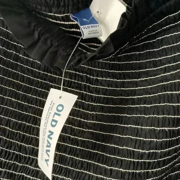 NWT  Old Navy Black midi Flowy Dress  XL Smocked Off the shoulder Puff Sleeve - Picture 6 of 11